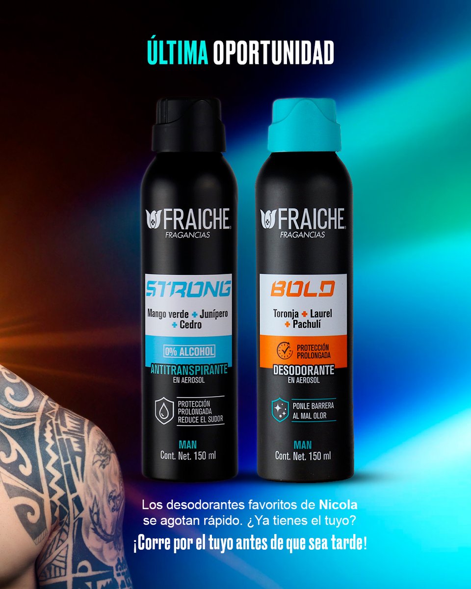 Frescura que dura todo el día.

Nicola Porcella confía en los desodorantes Fraiche para mantenerse fresco y protegido en todo momento. 💪🔥 ¿Y tú, ya tienes el tuyo?

#FraicheForMen #ProtecciónImparable #FrescuraTodoElDía #NicolaPorcellaxFraiche
#NicolaXFraiche
