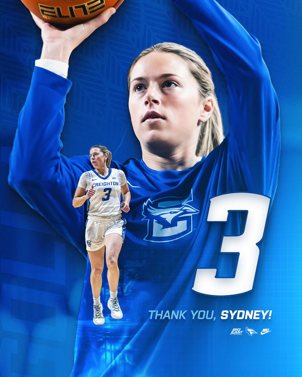 CreightonWBB's tweet photo. From Fremont, Nebraska, #3 Sydney Golladay!

Thank you, Syd. Your leadership, dedication, and the joy you showed up with every day never went unnoticed. Once a Jay, Always a Jay! 

#GoJays https://t.co/7OaGG1NMoq