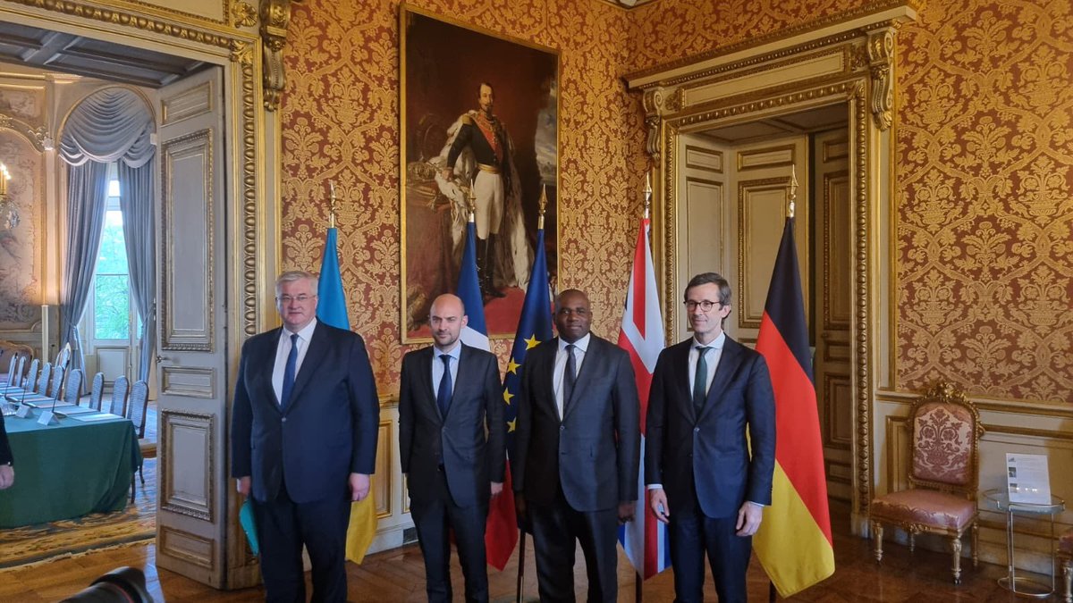 Andrii Sybiha 🇺🇦 (@andrii_sybiha) on Twitter photo After a day of important discussions in various formats with the American delegation and European partners, I met with my colleagues from France <a href="/jnbarrot/">Jean-Noël Barrot</a>, the United Kingdom <a href="/DavidLammy/">David Lammy</a>, and Germany Günter Sautter.
We noted the progress in peace efforts and underscored the After a day of important discussions in various formats with the American delegation and European partners, I met with my colleagues from France <a href="/jnbarrot/">Jean-Noël Barrot</a>, the United Kingdom <a href="/DavidLammy/">David Lammy</a>, and Germany Günter Sautter.
We noted the progress in peace efforts and underscored the