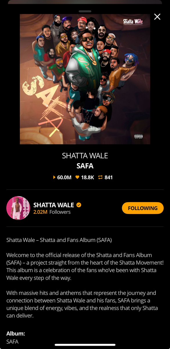 streetvoice0's tweet photo. Shatta wale safa album hit 60 million on Audio Mack ..
#safaalbum https://t.co/cSPQgC7I8d