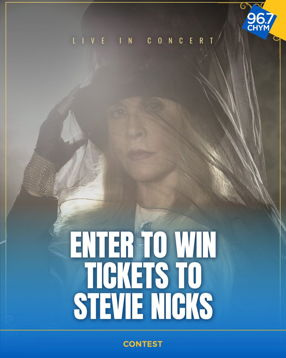It's not a rumour, Stevie Nicks is coming to Toronto this SUMMER! 🌙

Enter for your chance to win 2 tickets to see her live at Scotiabank Arena on August 15th! 🤩💙

bit.ly/4jC2twO