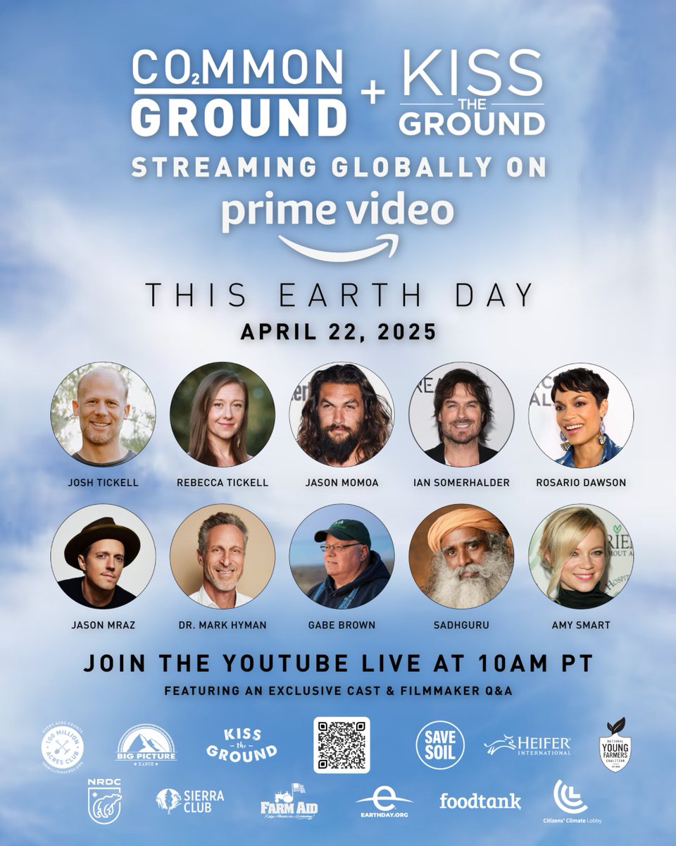 Heifer International (@heifer) on Twitter photo This #EarthDay, stream Common Ground & Kiss the Ground on Amazon Prime π₯π
πππππ‘. ππ¨π’π§. πππ. Join the live Q&A on YouTube (Apr 22 @ 10AM PT) w/ Rosario Dawson, Woody Harrelson, Sadhguru & more! ms.spr.ly/6017S6iCN
#GlobalWatchParty #CommonGround #KisstheGround This #EarthDay, stream Common Ground & Kiss the Ground on Amazon Prime π₯π
πππππ‘. ππ¨π’π§. πππ. Join the live Q&A on YouTube (Apr 22 @ 10AM PT) w/ Rosario Dawson, Woody Harrelson, Sadhguru & more! ms.spr.ly/6017S6iCN
#GlobalWatchParty #CommonGround #KisstheGround