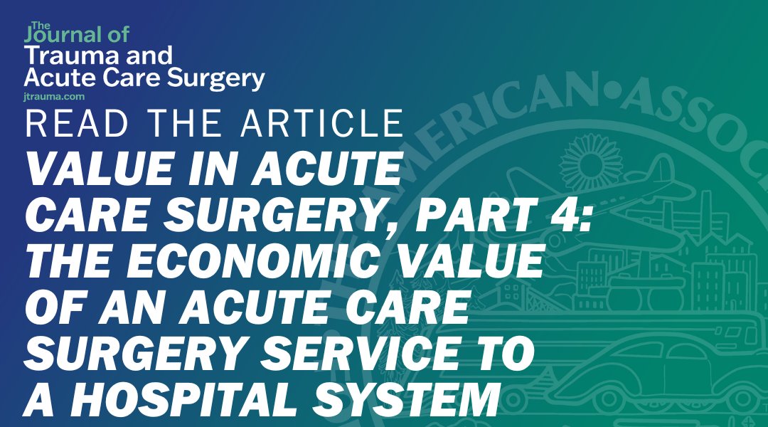 Journal of Trauma and Acute Care Surgery (@jtraumacutesurg) on Twitter photo Acute Care Surgery ensures 24/7 access to surgeons skilled in trauma, emergency surgery, critical care, and surgical rescue. Its value is often underestimated by traditional economic assessments.
<a href="/swlMD/">Stefan</a> <a href="/pbatesmurphy/">Patrick Murphy</a> <a href="/jnahmias1/">Jeff Nahmias MD MHPE FACS FCCM</a> @BrandonRBruns1
journals.lww.com/jtrauma/abstra… Acute Care Surgery ensures 24/7 access to surgeons skilled in trauma, emergency surgery, critical care, and surgical rescue. Its value is often underestimated by traditional economic assessments.
<a href="/swlMD/">Stefan</a> <a href="/pbatesmurphy/">Patrick Murphy</a> <a href="/jnahmias1/">Jeff Nahmias MD MHPE FACS FCCM</a> @BrandonRBruns1
journals.lww.com/jtrauma/abstra…