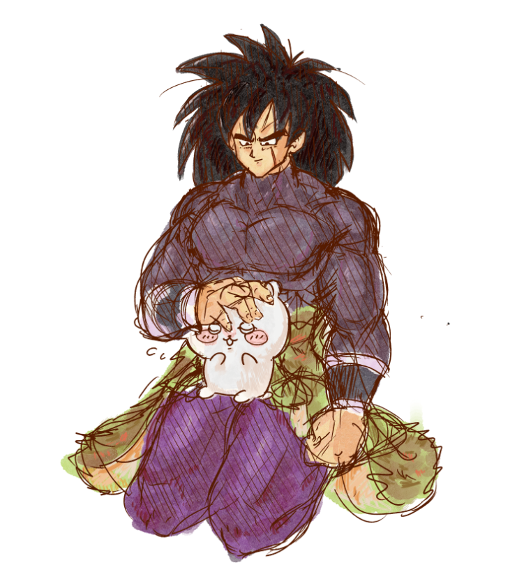 shortsbriefs's tweet image. #dbztwt Ermmm hi Anyone Here 😅😅 Tap In to Dursche's Delightful Dragon Ball Discussions i like to play and draw. Here's broly with chiikawa ❤️ and here's goten❤️