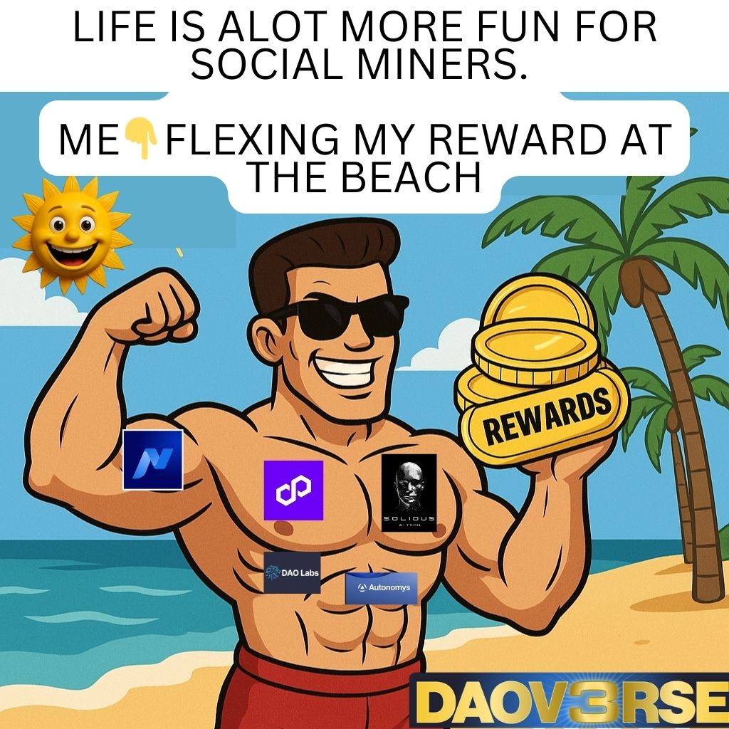 Dollarmint1's tweet photo. If you're not a social miner, You are missing a lot.
Summer is here and all I can think of is having a nice beach time with my social mining rewards.
join now.
@TheDAOLabs #SocialMining #MemeOnChain https://t.co/rE6EUnf0TO