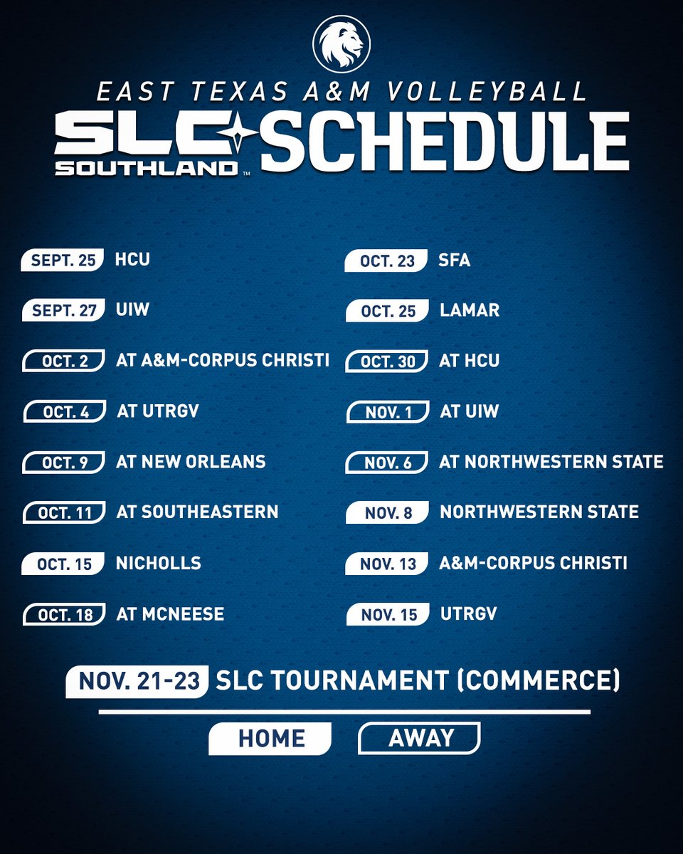 Our Southland Conference schedule is here and we're hosting the SLC Tournament right here in the 'Merce! #HailET
