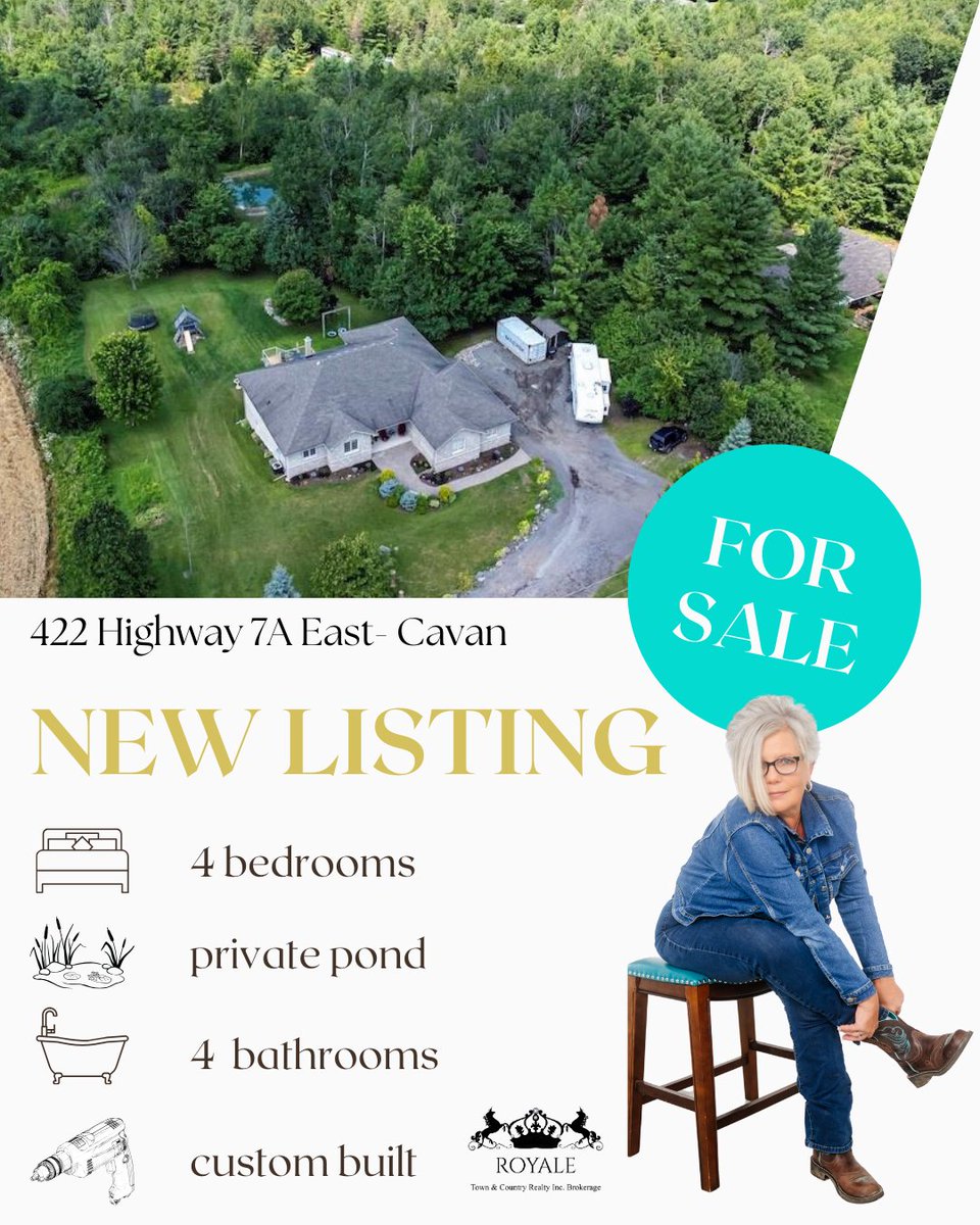 Looking for space, privacy &amp; charm? This custom-built beauty has it all! 🌳💎

✔️ 4 Bedrooms
✔️ 4 Bathrooms
✔️ Private Pond
✔️ Surrounded by nature

Your dream country escape awaits — make it yours! 
📞 Contact us today for more info or a private tour!

*not intended to solicit*