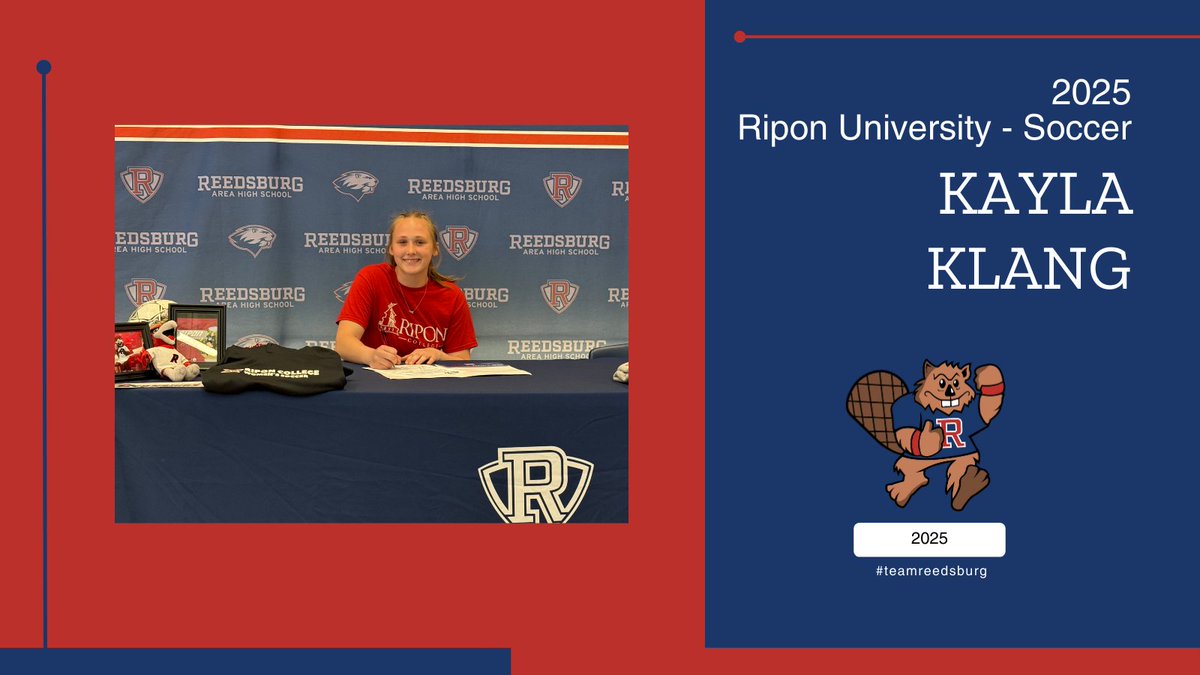 Congrats to Kayla Klang on signed to play soccer at Ripon University! #reedsburgpride #teamreedsburg