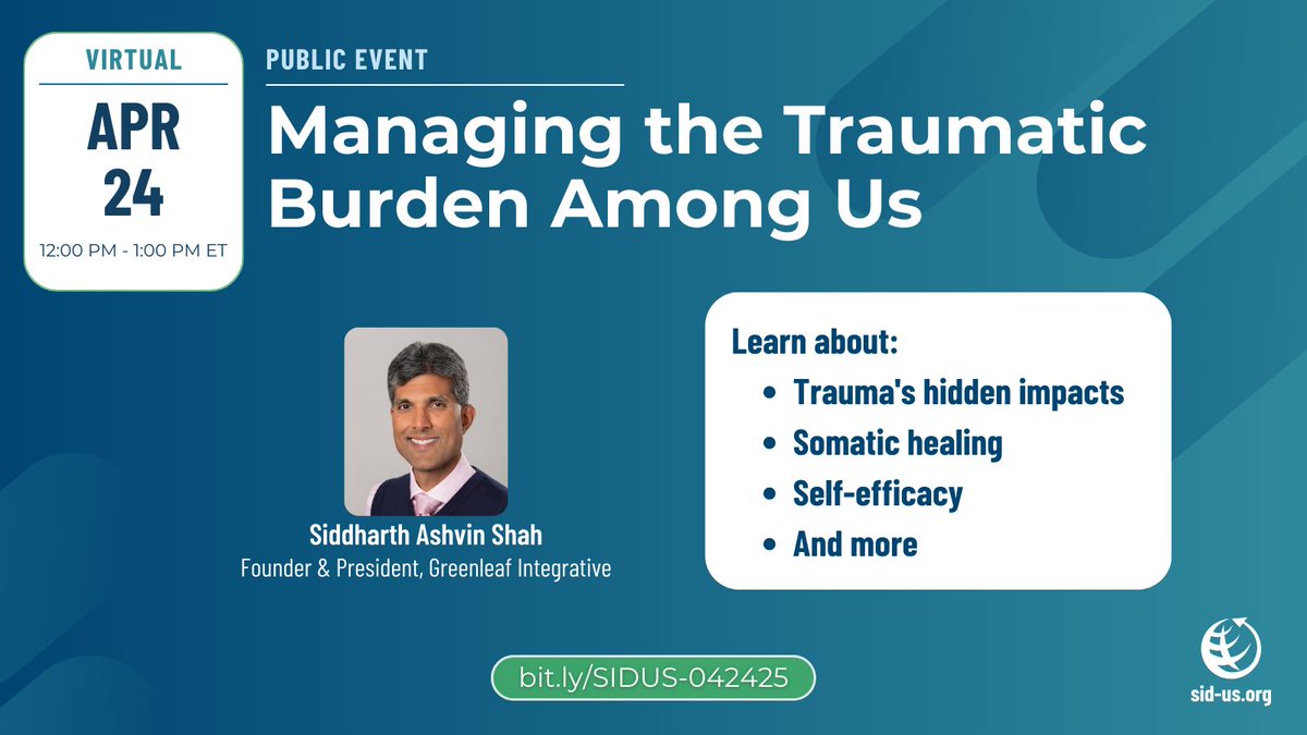 Are you feeling the impacts of the shared trauma within the international development sector? Join us on April 24 at 12:00 PM ET for a virtual session on Managing the Traumatic Burden Among Us. 

🎟️ Learn more and register today: buff.ly/9dffeZe