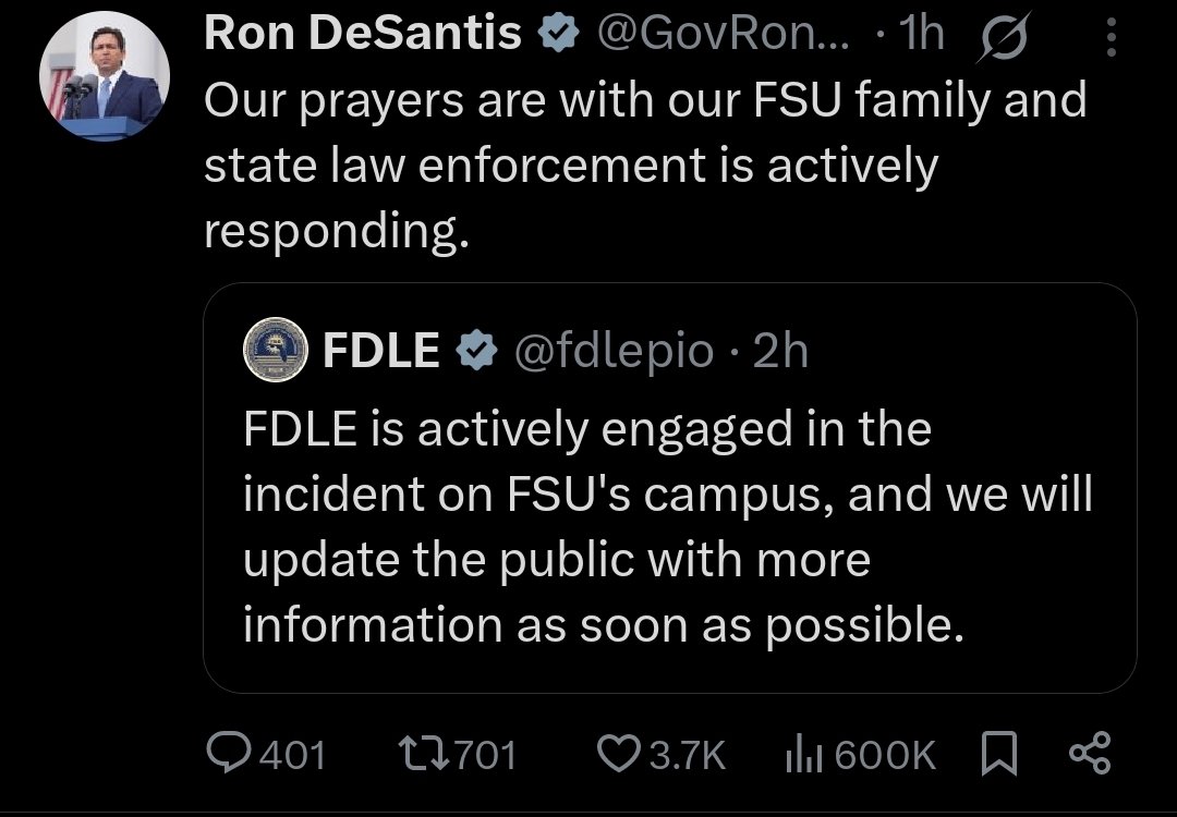 Neptunelogs's tweet image. You're literally the governor of Florida. You have the power to put restrictions on guns, but yeah thoughts and prayers.