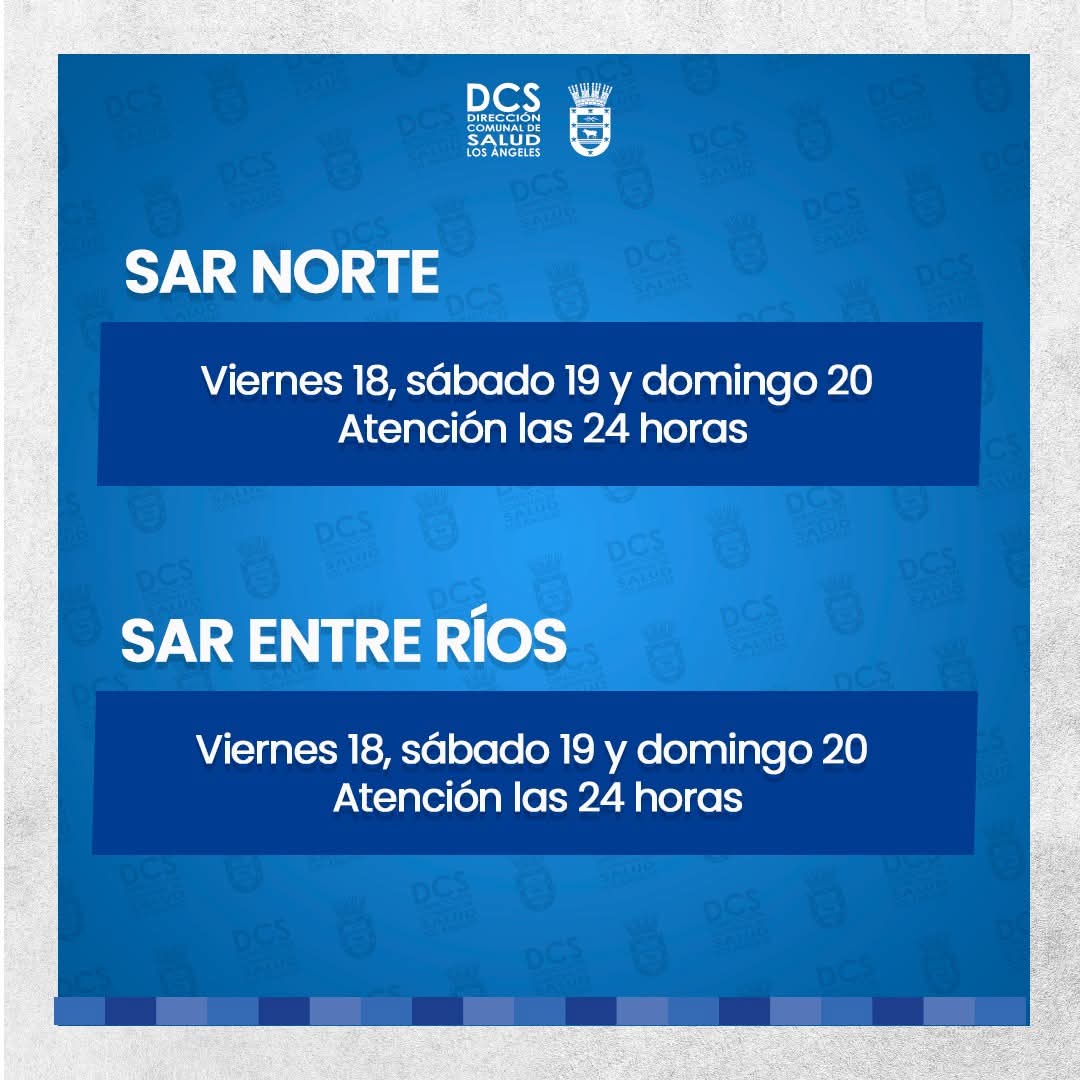 dcslosangeles's tweet photo. Compartimos con ustedes los horarios de nuestros dispositivos de urgencia primaria en esta Semana Santa. #Horarios, #DispositivosDeUrgencia, #SemanaSanta, #APSLosÁngeles, #LosÁngelesCL https://t.co/wI2OV1I9S3