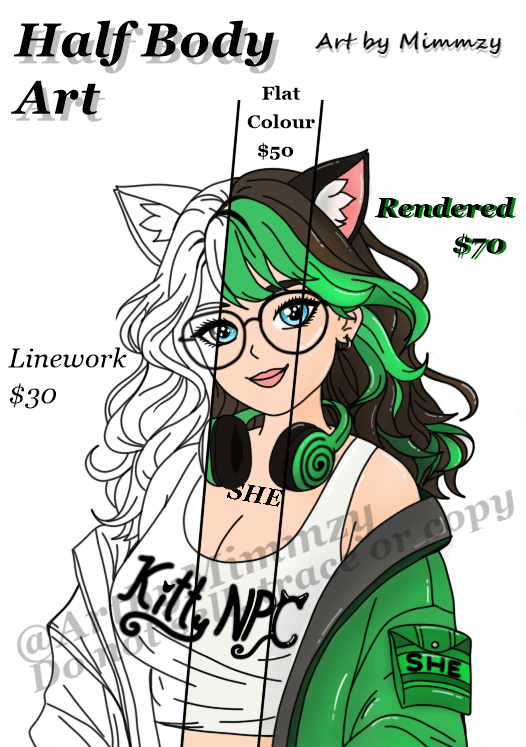 ArtbyMimmzy's tweet photo. I've set up prices for my art services!💞

The advice I hear most for setting prices is "charge by time to complete the com" but since I draw with my mouse on my laptop my time is bound to be longer.

I hope these prices are okay, I'm open to feedback!

My commissions are open!💌 https://t.co/JC80MHcOXw