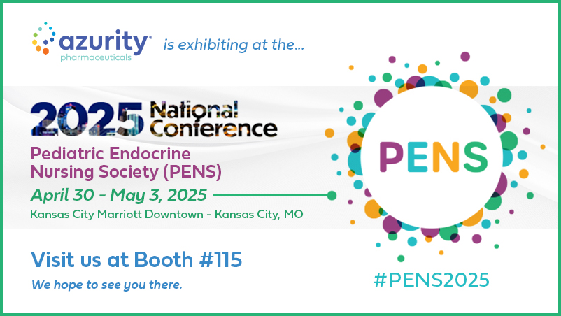 We're heading to Kansas City, MO for the Pediatric Endocrine Nursing Society (PENS) 2025 National Conference April 30-May 3. Come visit us at Booth 115 to learn more about how Azurity is serving overlooked patients. #PENS2025 #ServingOverlookedPatients