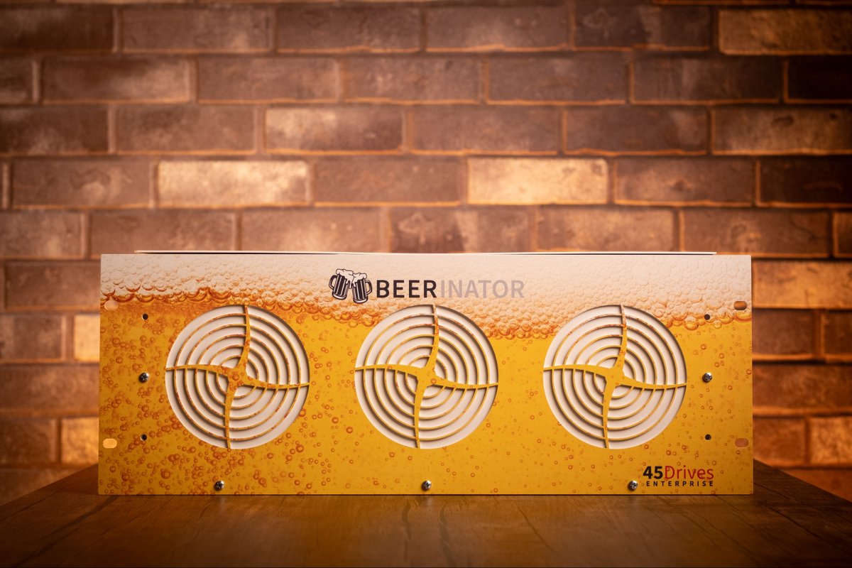 45Drives's tweet image. We build servers. Sometimes… we chill beer in them too. 😎
Check out Craft Computing’s wild Beerinator build—what started as a fun idea turned into a fully functional beer chiller living in a server rack. 🍺
👉 loom.ly/6yxkjQs
#45Drives #Beerinator #CraftComputing #AV45…