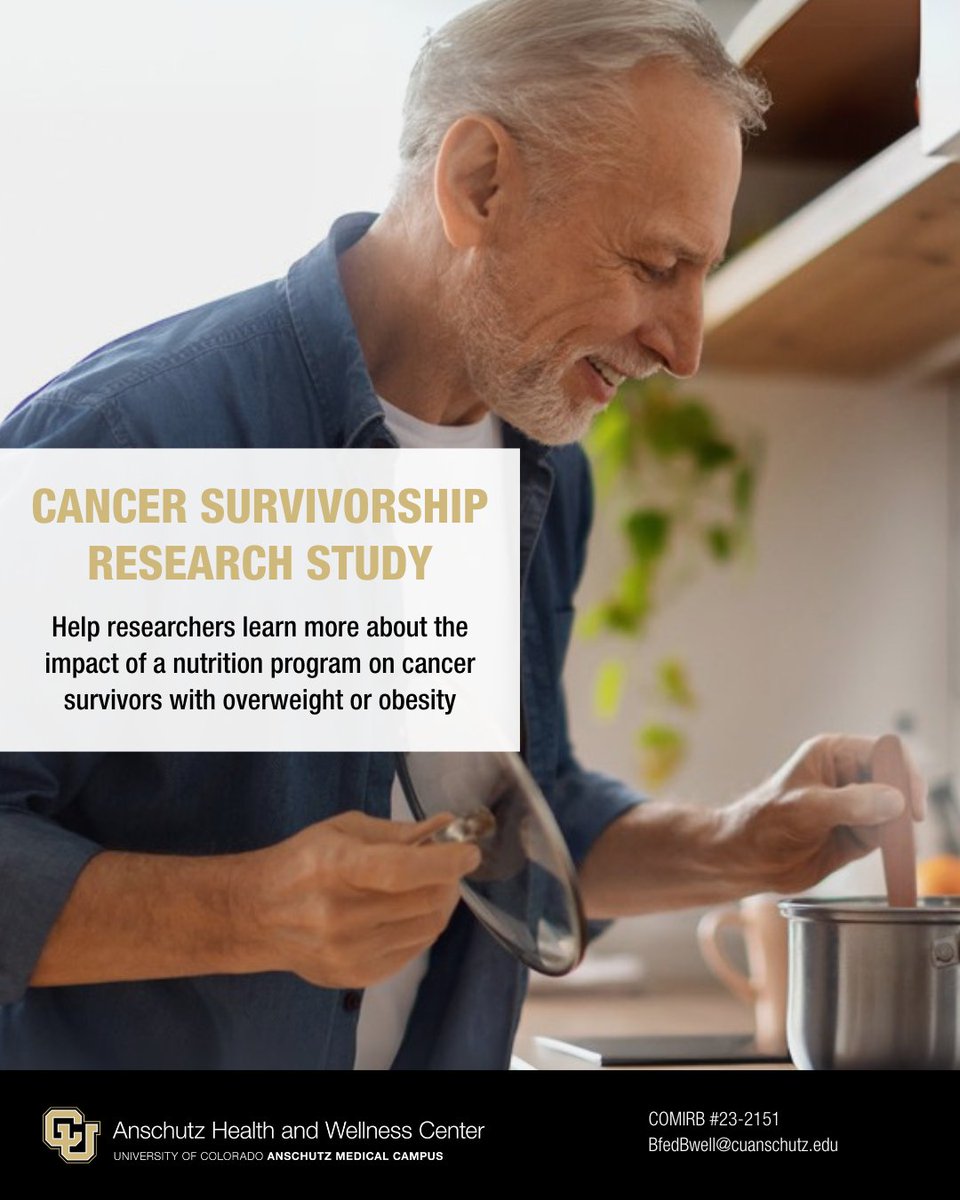 Your story could shape the future of cancer recovery.
Join BfedBwell, a nutrition and physical activity research study for adults with cancer. Learn more — link below. 🔗 
medschool.cuanschutz.edu/health-and-wel…