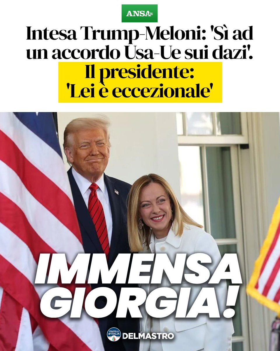 Ancora una volta il Presidente Meloni stupisce il mondo.
Ancora una volta la sinistra rosica, muta.

Ancora una volta Giorgia Meloni lavora per l’Italia.
Ancora una volta la sinistra ha scommesso contro l’Italia.

E per questa sera è tutto!