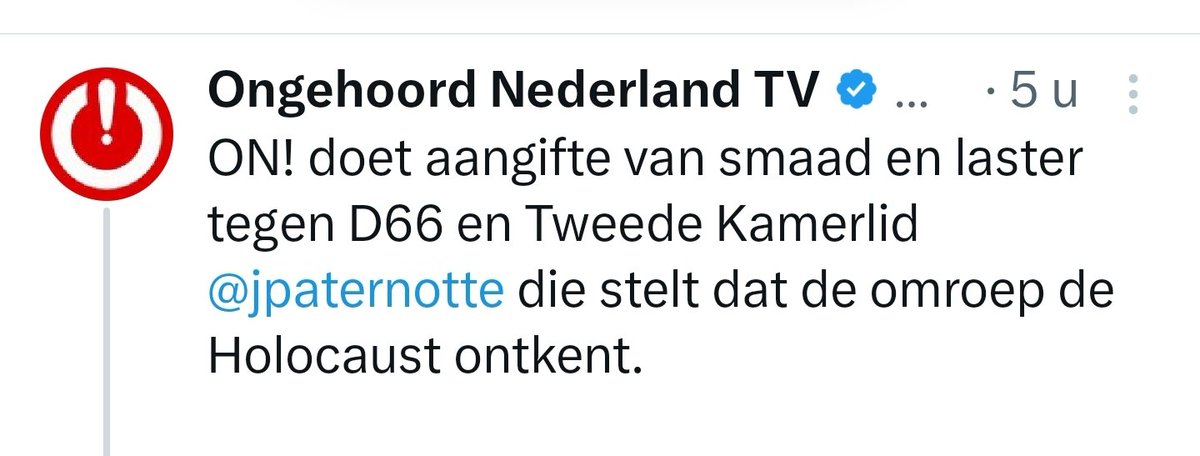 De omroep die meent dat aangifte doen op basis van wat iemand zegt 'het einde van de democratie is' doet aangifte op basis van wat iemand zegt. Clowns.