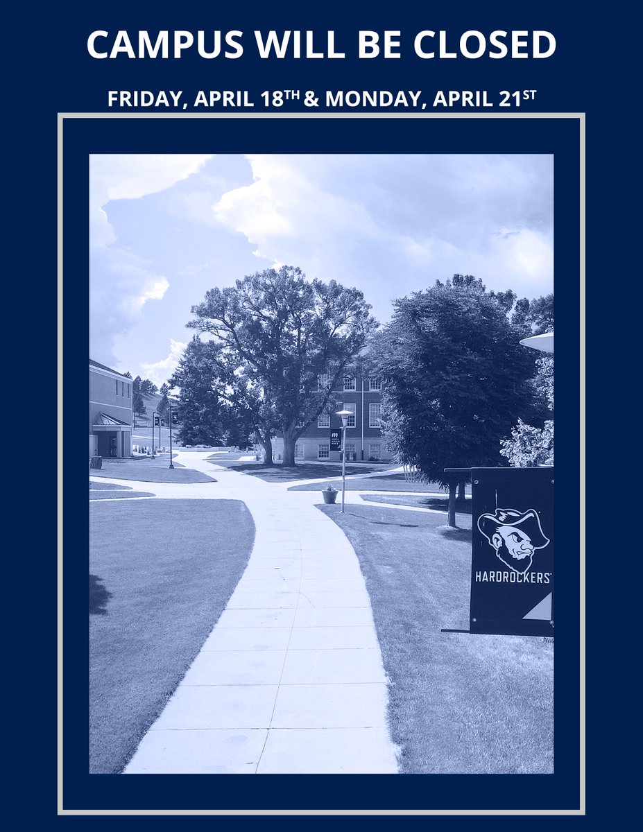 The campus will be closed this Friday and the following Monday for the holiday weekend. We hope everyone enjoys the break as we shift into the final stretch of this Spring semester! 

#SouthDakotaMines #HardrockerProud #HardrockerStrong