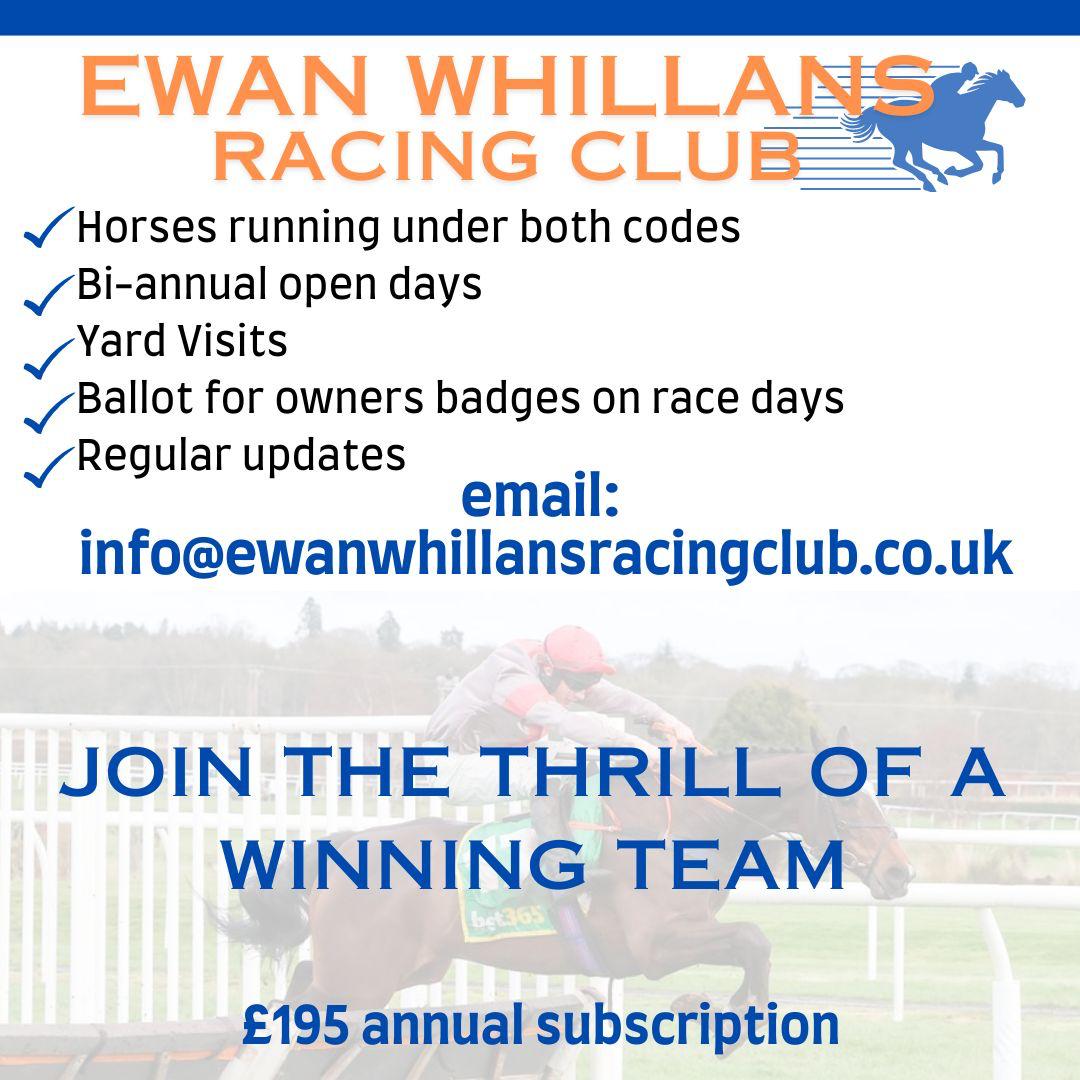 EWhillansRacing's tweet image. Hoping to have a minimum of 3 horses in the racing club at all times. Please get in touch to register your interest.