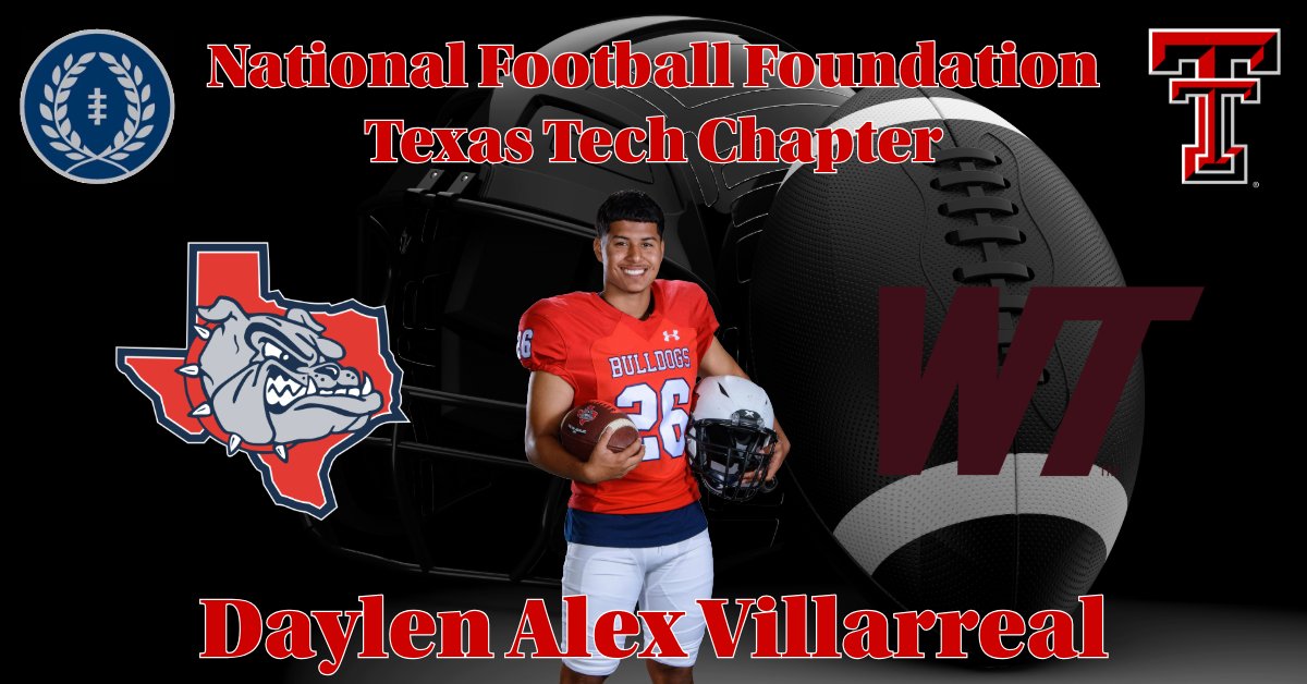 NFFTexasTech's tweet image. Our next 2025 @NFFTexasTech Scholar Athlete, representing the Plainview Bulldogs, Daylen Alex Villarreal! 2024 Academic All-State 2nd Team; 2024 All-District Team; 2024 Plainview Football Fighting Heart Award
@BulldogsTBW | @NFFNetwork