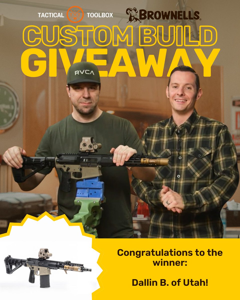 🚨 GIVEAWAY ALERT🚨 

Congratulations to all the winners of the SHOT Show custom build giveaway! Stay tuned for more giveaway winner announcements!

William N. of Arkansas

Richardo R. of Texas

Tonya F. of Wisconsin

Dallin B. of Utah