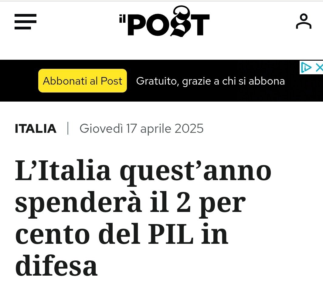 PasqPugliese's tweet photo. Già quest'anno il 2% - da 32 a 50 miliardi di euro in #spesemilitari - per passare rapidamente al 3% ed oltre. 

Il dono del governo vassallo al suo signore e padrone, sottraendo altri #dirittisociali ai propri cittadini https://t.co/EDs0oqfUun