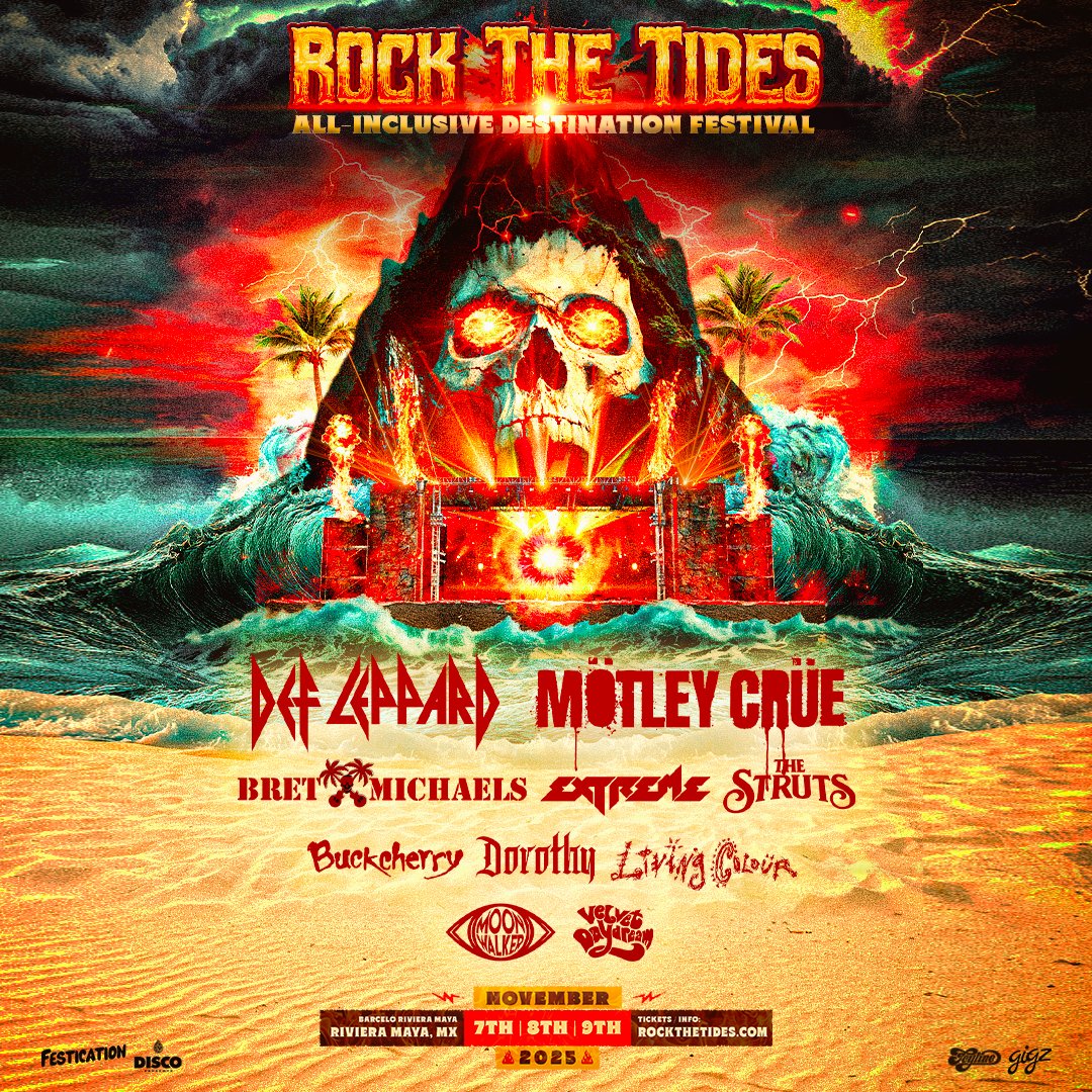 Buckcherry (@buckcherry) on Twitter photo LET'S GOOO!! Excited to be joining <a href="/DefLeppard/">Def Leppard</a> & <a href="/MotleyCrue/">Mötley Crüe</a> on the Rock the Tides this November 7th, 8th & 9th at all-inclusive resort, Barceló Riviera Maya🌋
Sign up for access to the exclusive presale, Wednesday, April 23rd at 10am PT: rockthetides.com LET'S GOOO!! Excited to be joining <a href="/DefLeppard/">Def Leppard</a> & <a href="/MotleyCrue/">Mötley Crüe</a> on the Rock the Tides this November 7th, 8th & 9th at all-inclusive resort, Barceló Riviera Maya🌋
Sign up for access to the exclusive presale, Wednesday, April 23rd at 10am PT: rockthetides.com
