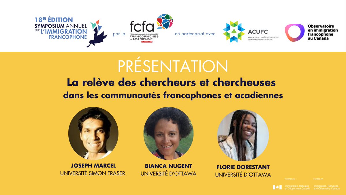 En seulement 180 secondes, trois étudiants de cycle supérieur vont partager avec nous leurs thèses sur des enjeux clés de l'immigration francophone en milieu minoritaire !

Vous trouverez les détails ici ➡ site.pheedloop.com/event/EVEYQNAI…

#Symposium2025