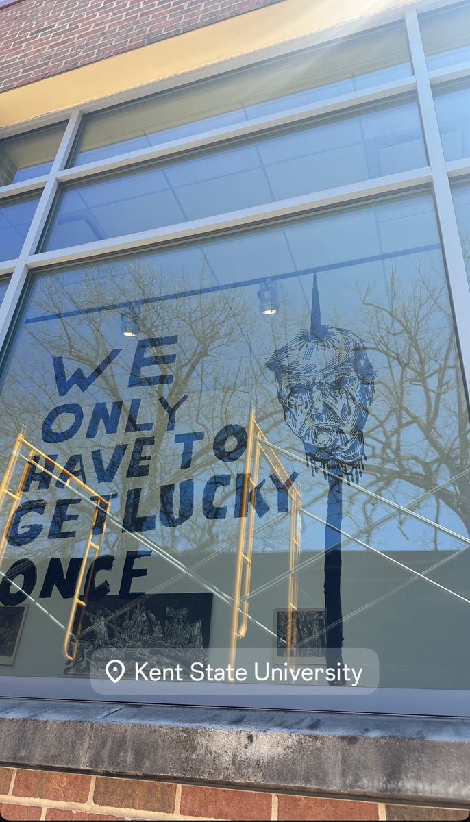 Libs of TikTok (@libsoftiktok) on Twitter photo Sent to me by a follower. Large display of President Trump's bloodied head on a pike with the words "We only have to get lucky once" reportedly spotted in a campus window at <a href="/KentState/">Kent State</a>
Any comment @kentstate? Sent to me by a follower. Large display of President Trump's bloodied head on a pike with the words "We only have to get lucky once" reportedly spotted in a campus window at <a href="/KentState/">Kent State</a>
Any comment @kentstate?