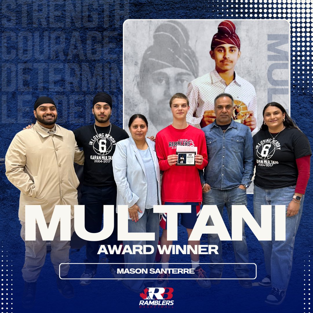 Congratulations to Mason Santerre who was this years winner of the Karan Multani award 🏀