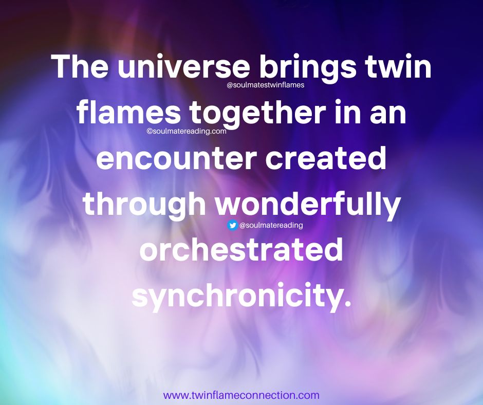 soulmatereading's tweet image. The universe brings twin flames together in an encounter created through wonderfully orchestrated synchronicity. #twinflames #synchronicity #divineguidance #DivineIntervention #twinflame #destiny #fate