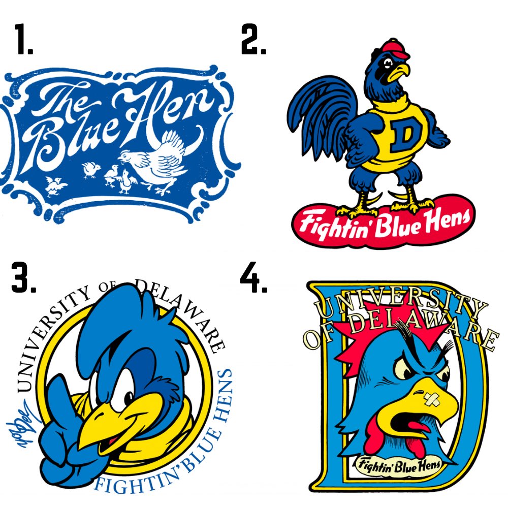 Which of these throwback <a href="/Delaware_FB/">Delaware Football</a> logos is your favorite? Vote below ⬇️