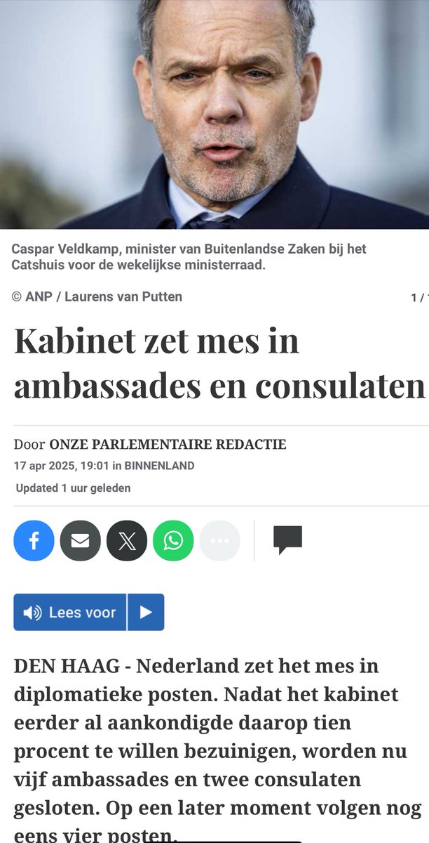 Het is echt domheid troef. Terwijl China, Rusland en India hun netwerk enorm vergroten gaat Nederland ambassades sluiten. Terwijl we tijdens Trump als Europa juist nieuwe banden moeten smeden!

Ondernemers en bedrijven vinden het gekkigheid: minder kansen voor Hollandse handel.