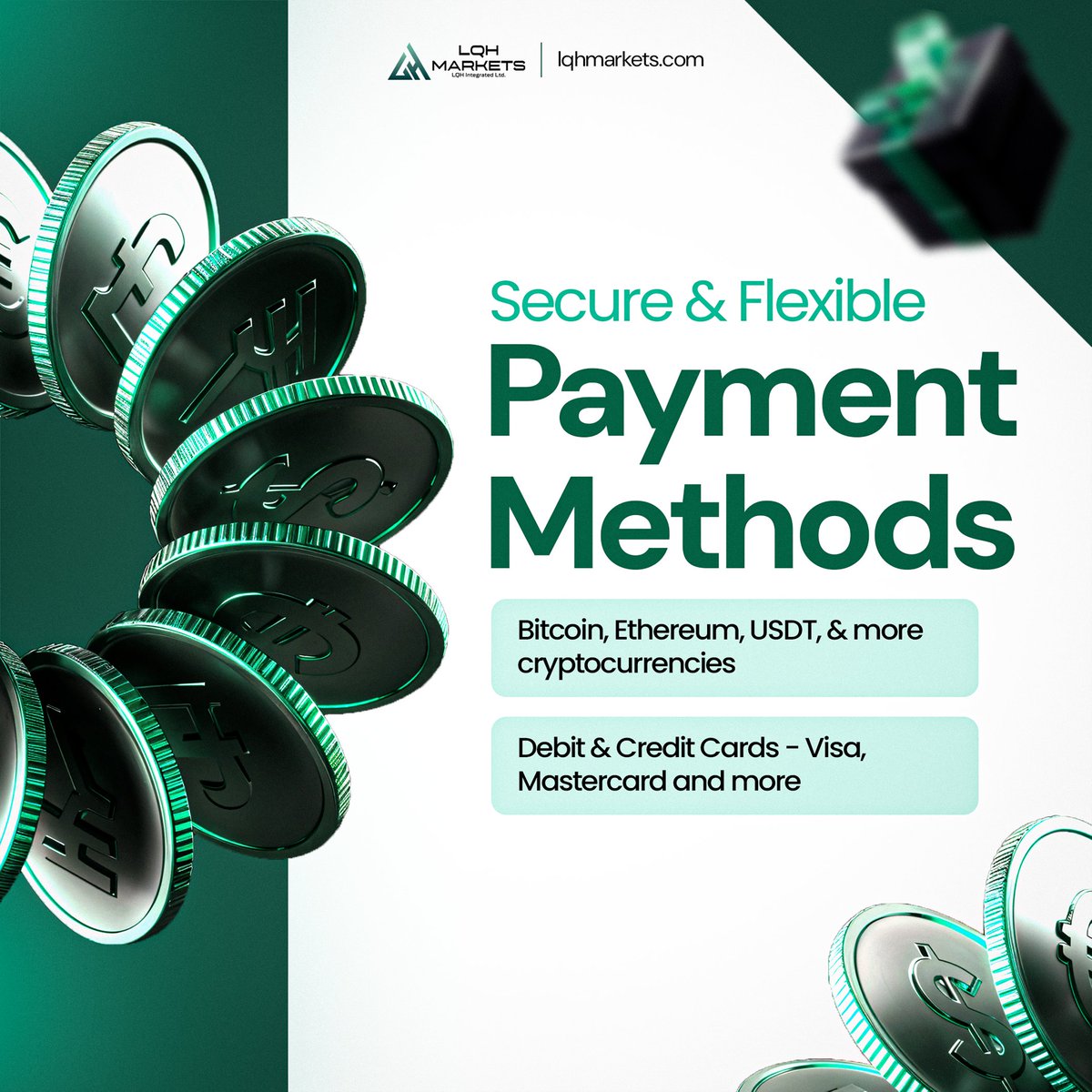 Secure and Flexible payment methods available!

- Bitcoin, ETH, USDT &amp; More Cryptocurrencies
- Debit &amp; Credit Cards

Sign up now at lqhmarkets.com/?ref=lqhx