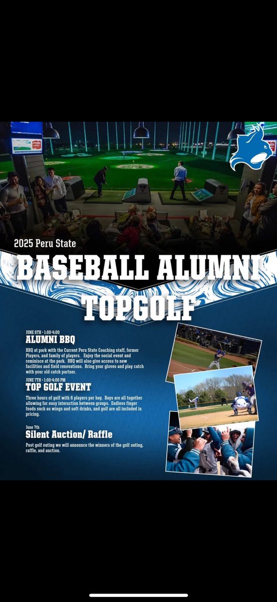 Registration is open and there is still plenty of time to sign yourself or a team up for the Alumni TopGolf outing this summer!   Come on out and meet former and current Bobcat Baseball members for a great night of food, drinks, and TopGolf.
