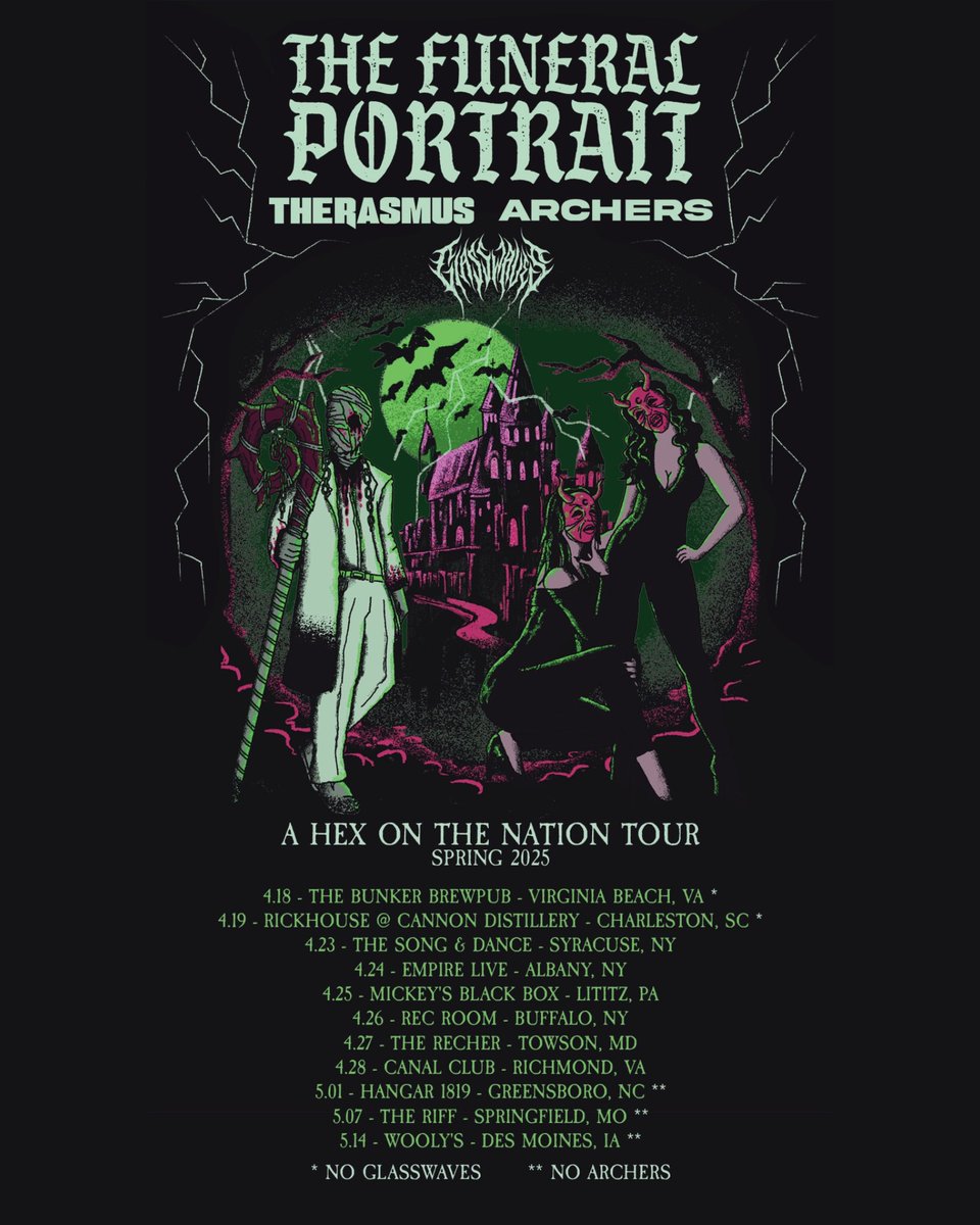 ARCHERS (@archersus) on Twitter photo Our spring run with <a href="/TFP_devotion/">The Funeral Portrait</a> <a href="/therasmus/">gimena ailen</a> & <a href="/glasswavesmusic/">Glasswaves</a> starts tomorrow in Virginia Beach, VA!
Get tickets to all upcoming tour dates ⬇️
archersband.com Our spring run with <a href="/TFP_devotion/">The Funeral Portrait</a> <a href="/therasmus/">gimena ailen</a> & <a href="/glasswavesmusic/">Glasswaves</a> starts tomorrow in Virginia Beach, VA!
Get tickets to all upcoming tour dates ⬇️
archersband.com