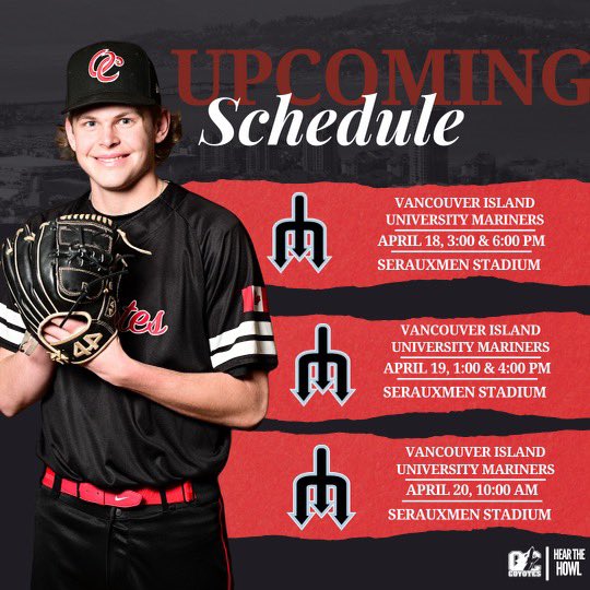 Okanagan College Coyotes Baseball (@yotesbaseball) on Twitter photo Coyotes are on the road this weekend to <a href="/VIUBaseball/">VIU Mariners</a> starting tomorrow. Coming off a bye week the Coyotes will begin a busy stretch of the 2025 season. The next home game is Friday April 25th at Elks Stadium. <a href="/OCPublicAffairs/">OkanaganCollege</a> <a href="/OkanaganCollege/">Okanagan College</a> <a href="/CCBaseballConf/">Canadian College Baseball Conference (CCBC)</a> <a href="/AM1150/">AM 1150</a> <a href="/KelownaNow/">KelownaNow</a> Coyotes are on the road this weekend to <a href="/VIUBaseball/">VIU Mariners</a> starting tomorrow. Coming off a bye week the Coyotes will begin a busy stretch of the 2025 season. The next home game is Friday April 25th at Elks Stadium. <a href="/OCPublicAffairs/">OkanaganCollege</a> <a href="/OkanaganCollege/">Okanagan College</a> <a href="/CCBaseballConf/">Canadian College Baseball Conference (CCBC)</a> <a href="/AM1150/">AM 1150</a> <a href="/KelownaNow/">KelownaNow</a>