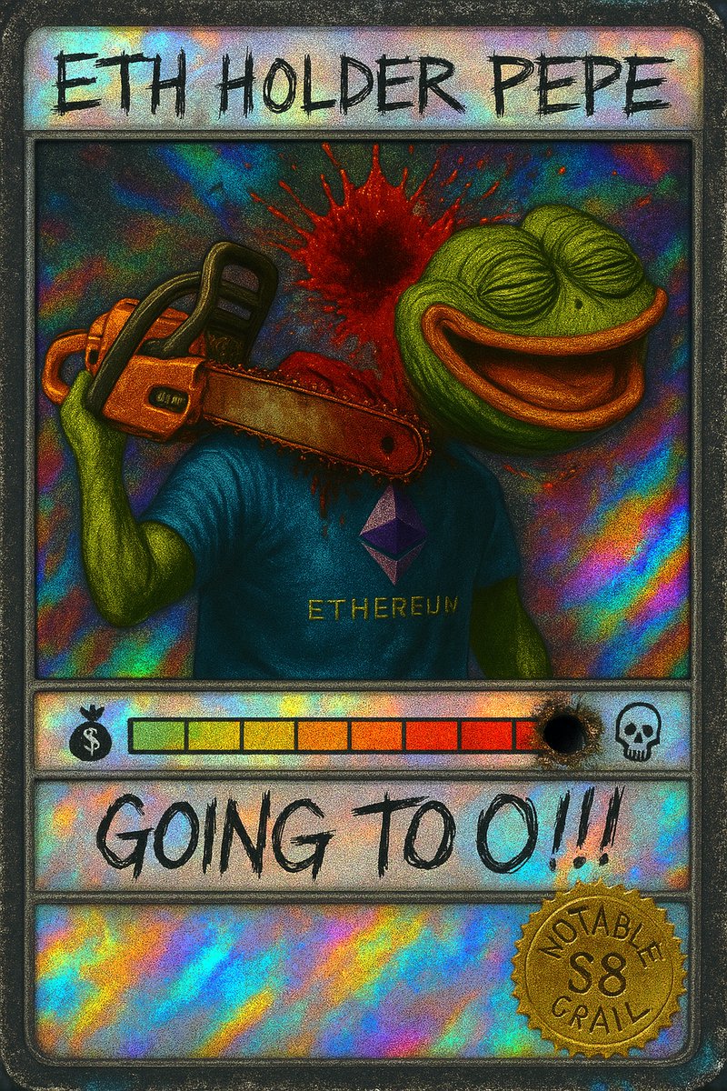 ETH HOLDER PEPE

Series: 8
Card: 3
Max Supply: 50
Artist: <a href="/JakNFT/">jak</a>