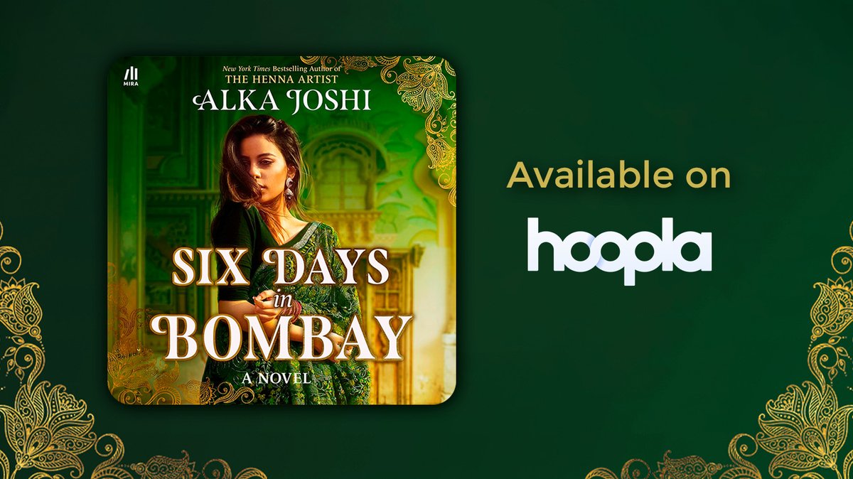 hooplaDigital's tweet photo. Six Days in Bombay by New York Times bestselling author Alka Joshi is now available on Hoopla! Listen now for #freewithlibrarycard. ✈️🖼️ https://t.co/l2kopui7yQ https://t.co/Ve9vOqgS5w