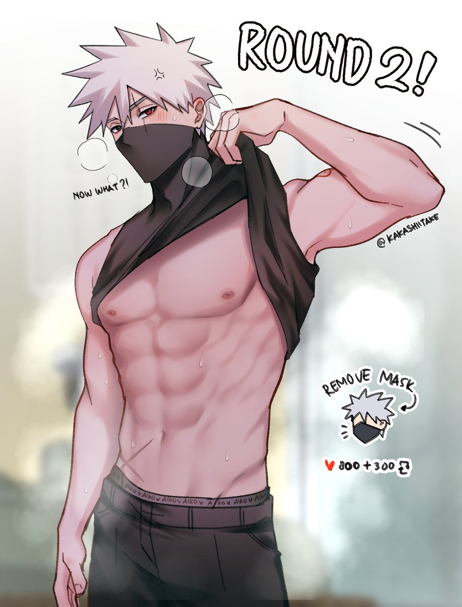 Kakashiitake's tweet photo. Kakashi Strip challenge: Round 2🔥

I forgot to mention this, but next… we’re taking off the mask! https://t.co/rN1inNlJm4