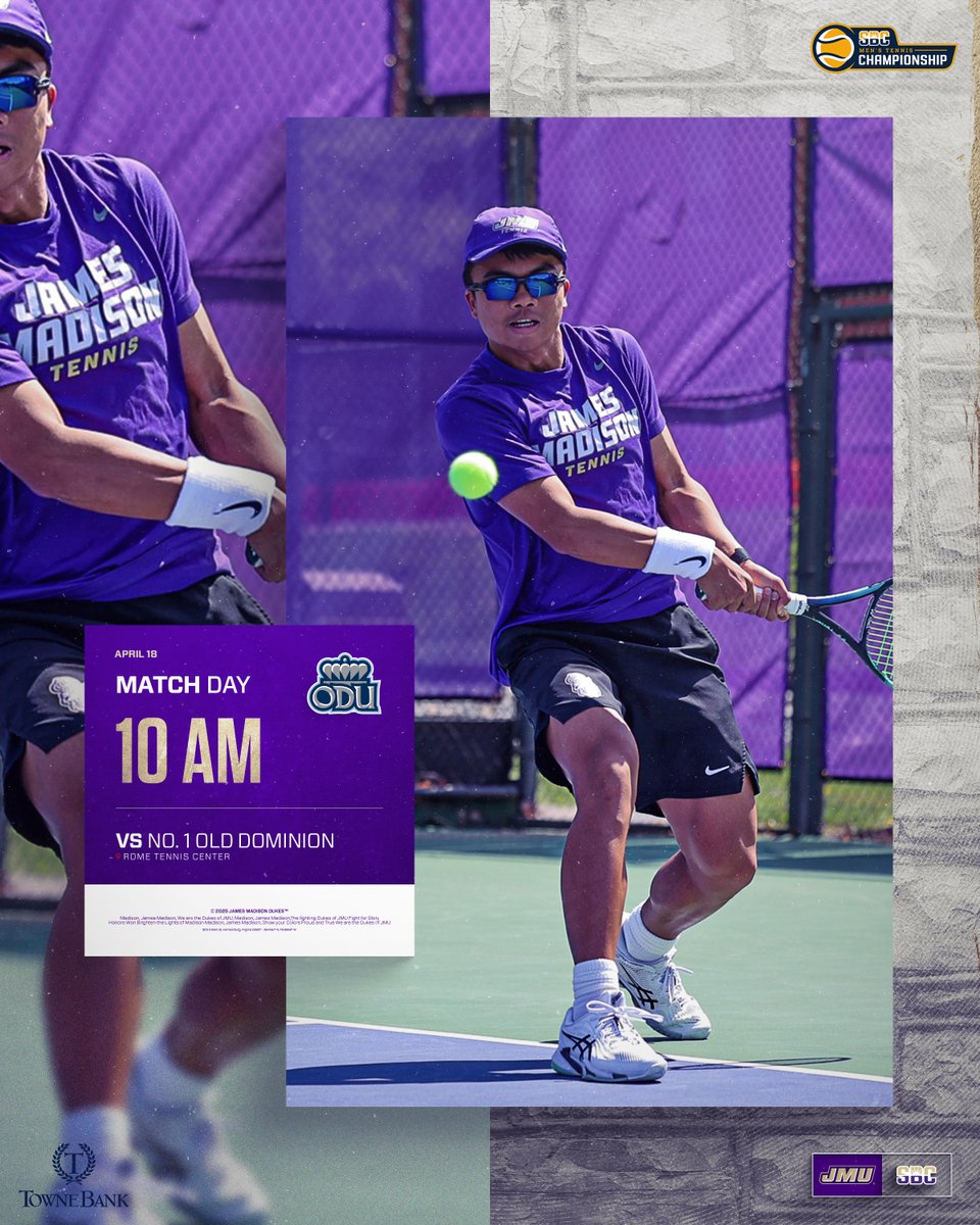 It's Tourney Time.

🆚 No. 1 ODU
🕙 10 AM
🏟️ Rome Tennis Center
📽️ bit.ly/3ErzuwJ
📊 bit.ly/42z6Hyq

#GoDukes