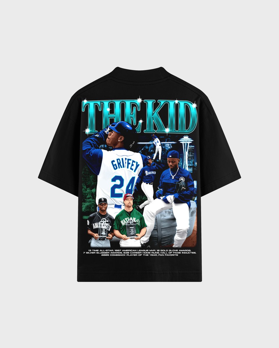 Ken Griffey Jr. Tee by me. ⚾️ 
Dropping tomorrow at 3pm pst.