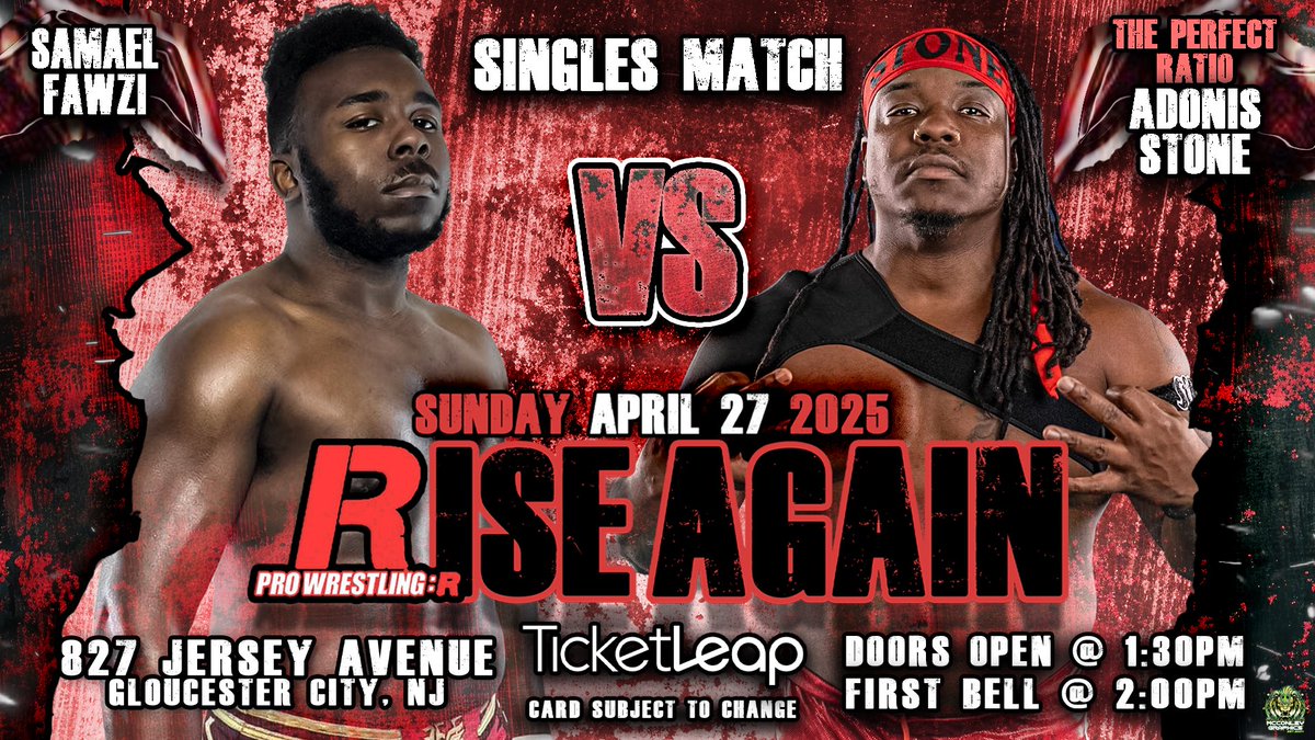 ProWrestling:R - Official (@prowrestlingr1) on Twitter photo As Announced earlier from <a href="/1andOnlyRStarr/">“The 1 And Only” Ron Starr</a>, taking on the debuting <a href="/Adonis_Stone_/">Adonis Stone</a> will be none other then <a href="/SamaelFawzi7/">Samael Fawzi</a>.... Will he have the same energy in person?? Only one way to find out..
🎟👇🏾
ticketleap.events/tickets/prowre… As Announced earlier from <a href="/1andOnlyRStarr/">“The 1 And Only” Ron Starr</a>, taking on the debuting <a href="/Adonis_Stone_/">Adonis Stone</a> will be none other then <a href="/SamaelFawzi7/">Samael Fawzi</a>.... Will he have the same energy in person?? Only one way to find out..
🎟👇🏾
ticketleap.events/tickets/prowre…