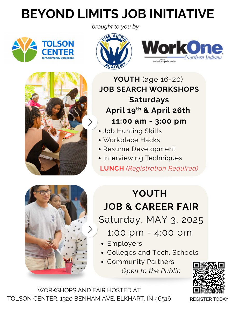 TolsonCentro's tweet photo. Calling ALL YOUTH! Please join us for a series of workshops to help our youth prepare for their summer job!  WorkOne will be onsite to help assist and provide guidance. We hope to see the center packed with lots of young people. The workshops lead to the Job Fair on May 3, 2025. https://t.co/BgFH0B9v5R
