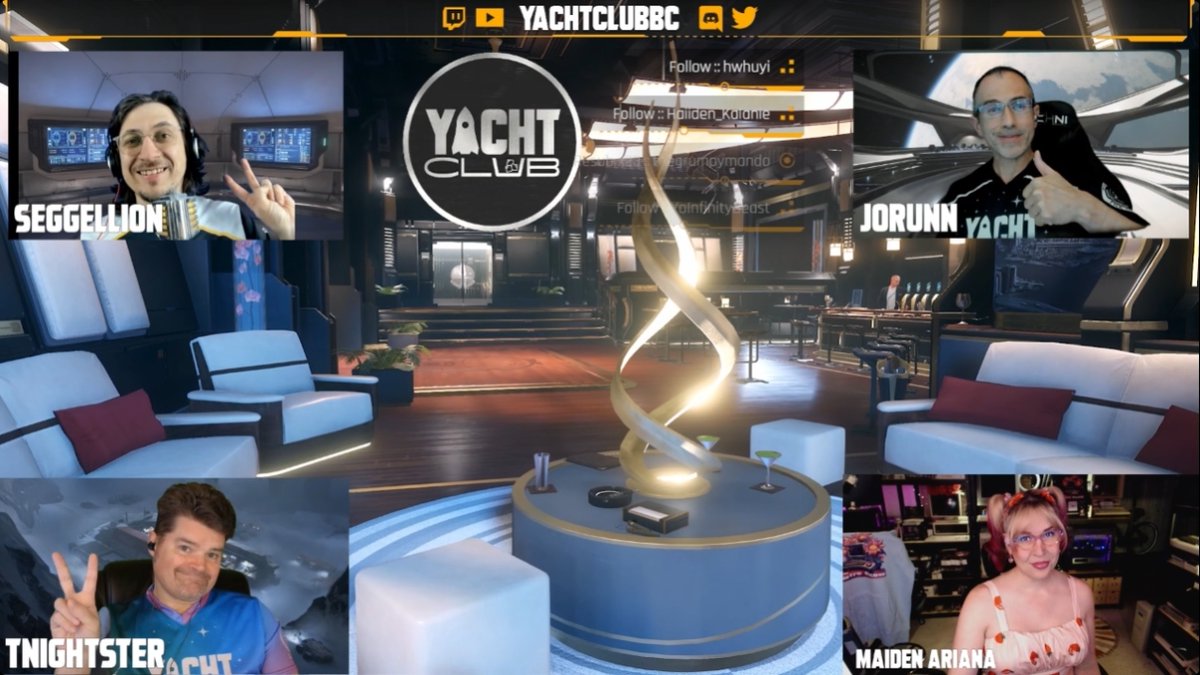 Come join n the Yacht Club as we review the months Star Citizen news and events in a community hangout! Live NOW!!
twitch.tv/yachtclubbc