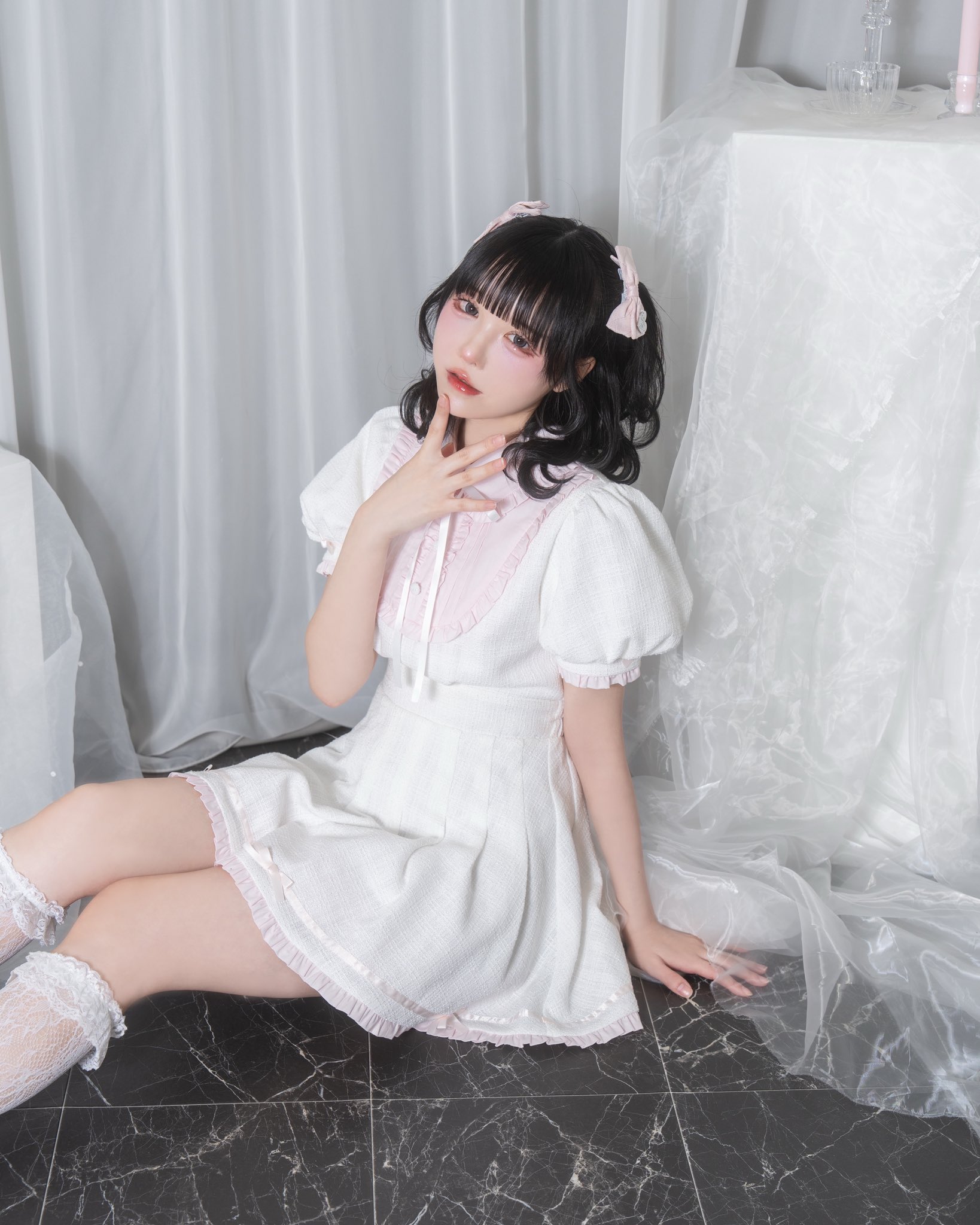 ハニーシナモン リボン厚底ローファー