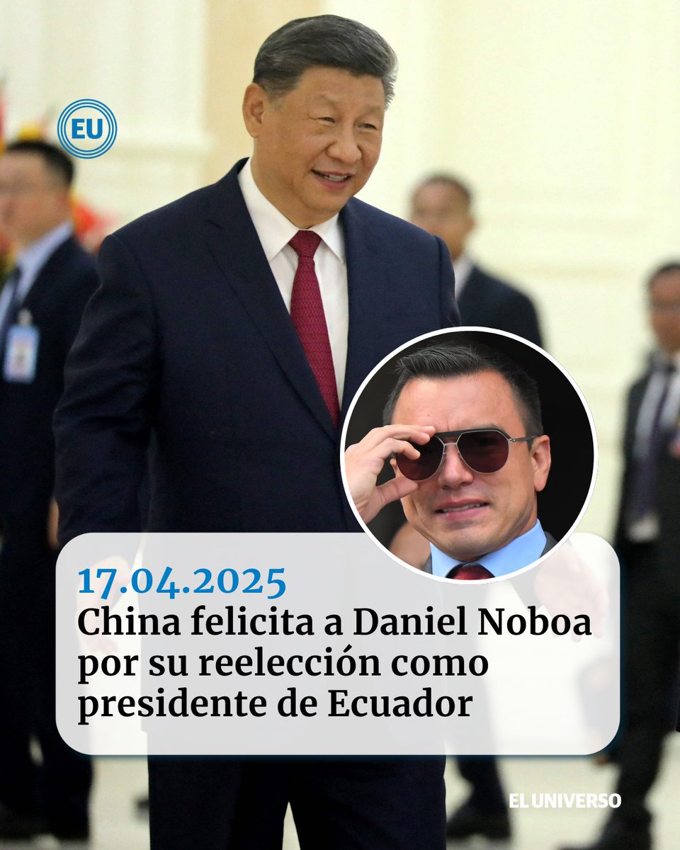 eluniversocom's tweet photo. #DanielNoboa | “Ecuador continuará alcanzando nuevos logros en el desarrollo económico y social”, dijo el portavoz del Ministerio de Relaciones Exteriores de #China. https://t.co/KCfLsrca6E https://t.co/wekUjtMeqy