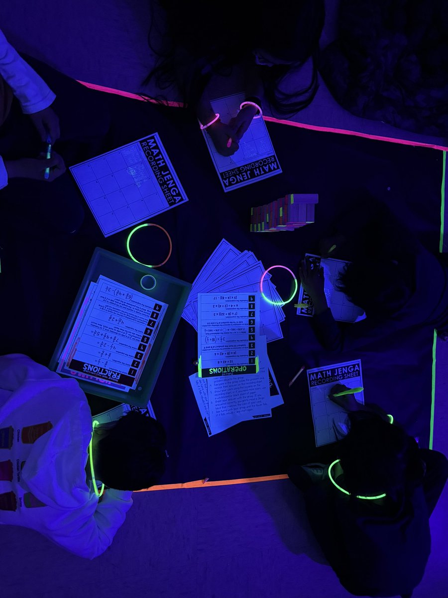 School3MissB's tweet photo. Glow Day in 5th grade 💡 Prepping for NJSLA under black lights 🤩 https://t.co/wQ3w34fu6m
