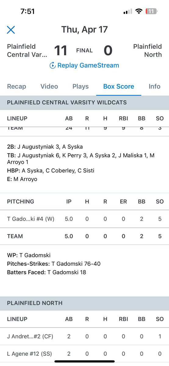 TylerGadomski3's tweet image. (4-16-25) 5ip no hitter and shutout against Plainfield North. Entire team effort today in the win. @PHSbaseballCats @JJCbaseball @WesAndersonPC