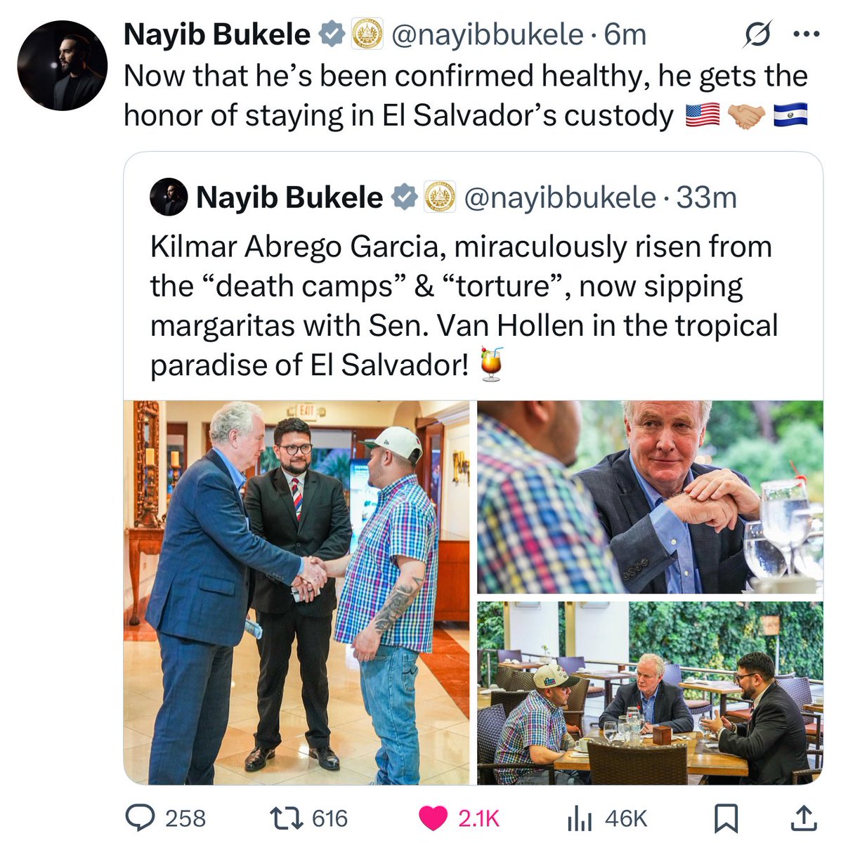MAGAVoice's tweet image. HOLY SH*T 🚨 El Salvador President Nayib Bukele is trolling Democrats so badly. I absolutely love it
Now it’s time to impeach Sen. Chris Van Hollen